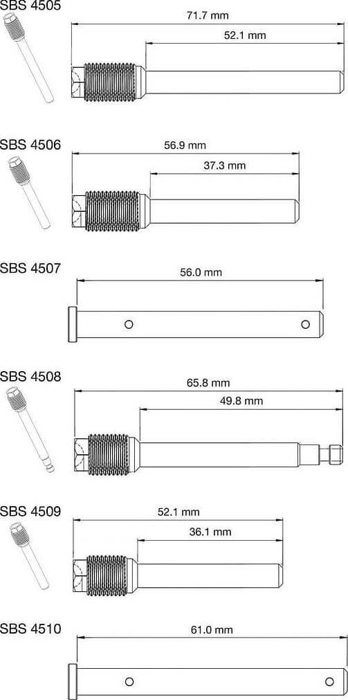 SBS Stainless Brake Pin Set Front &amp; Rear