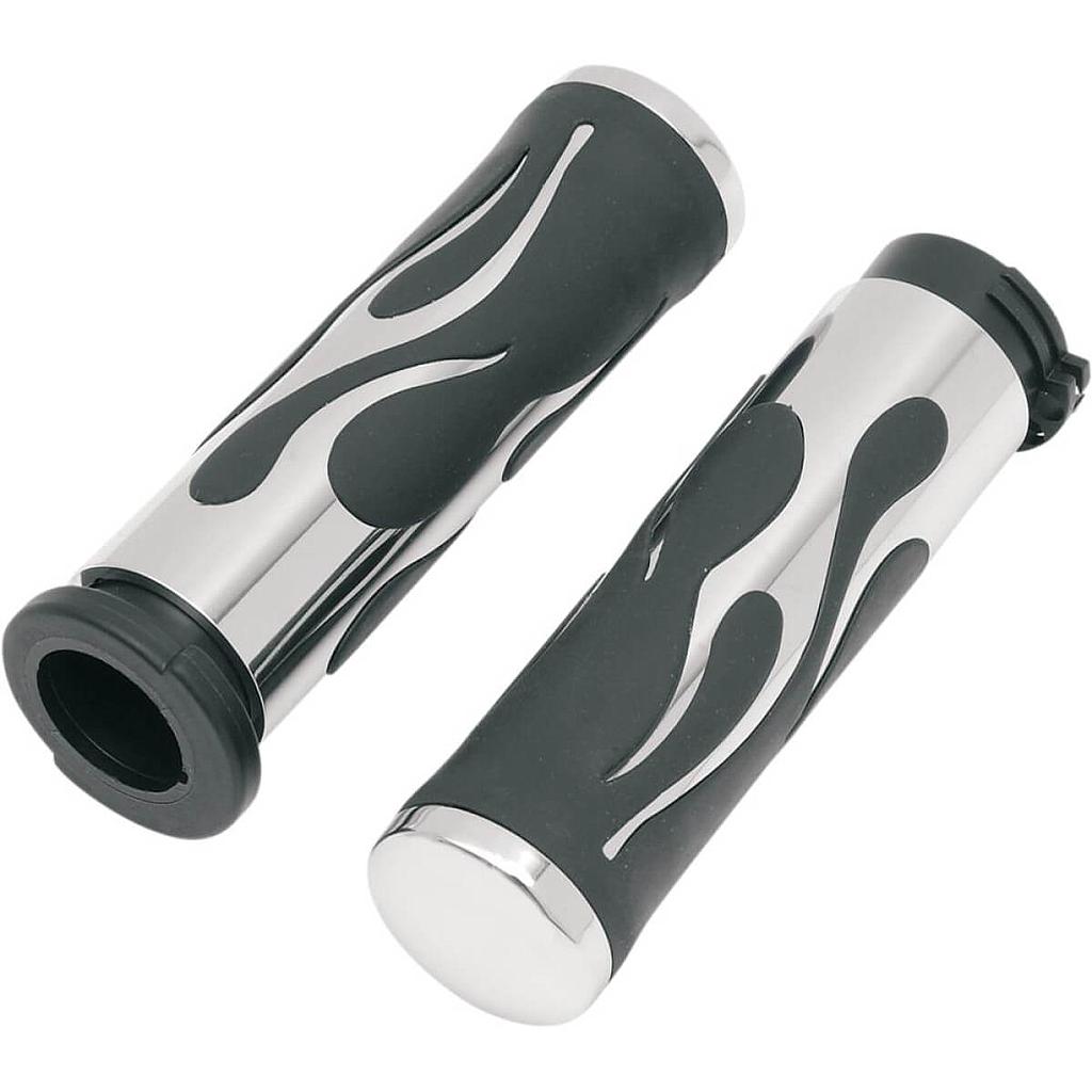 Flame Grips, Touring, Chrome/Rubber