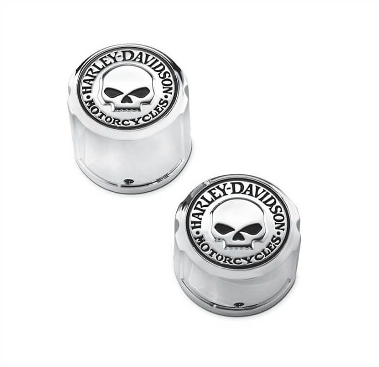 Willie G. Skull Rear Axle Nut Covers 00-07 FXST
