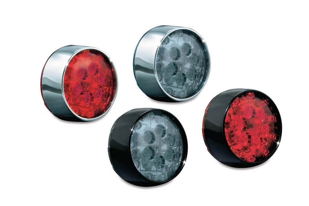 L.E.D. Rear Turn Signal Inserts, Bullet Style with Chrome Bezels
