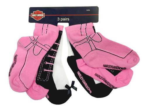 Little Girls' Knitted-In Shoe Socks, 3 Pairs