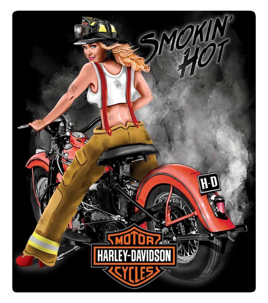 Smokin' Hot Firefighter Babe Embossed Tin Sign