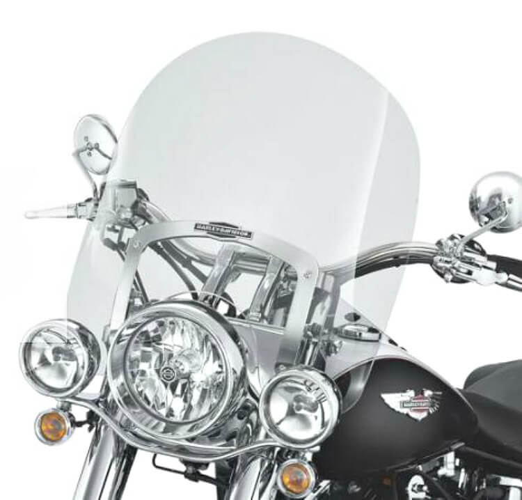 King-Size Nostalgic H-D Detachables Windshield for FL Softail Models, 20", Light Smoke