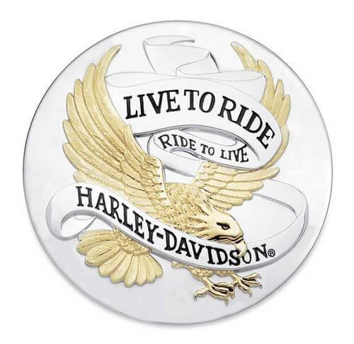 Live To Ride Eagle Gold Adhesive Medallion, 3.5”