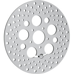 Polished Stainless Steel Drilled Brake Rotor, Front 11.8 08-13 FLT