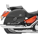 Drifter Teardrop Saddlebags with Shock Cutaway