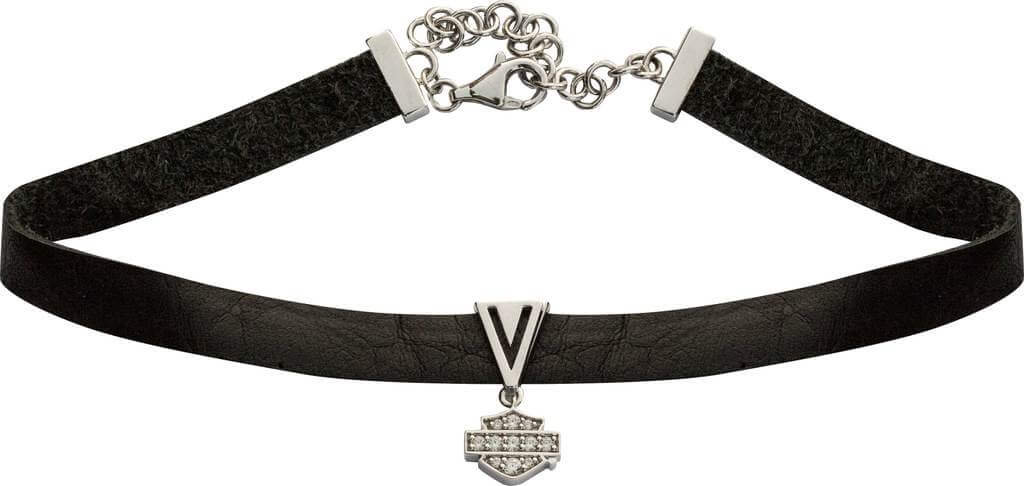 Triangle B&amp;S Dangle Leather Choker