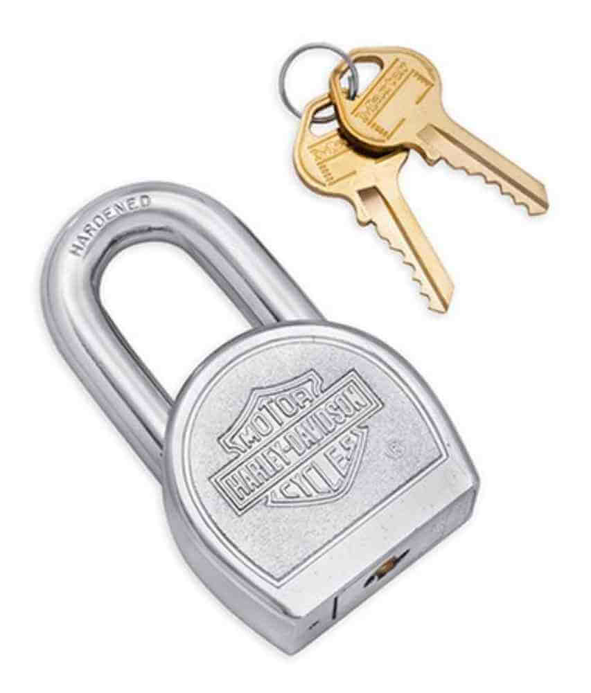 Embossed Bar &amp; Shield Logo Padlock, Includes 2 Keys