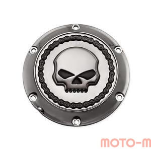 Skull &amp; Chain Derby Cover, Smokey Chrome