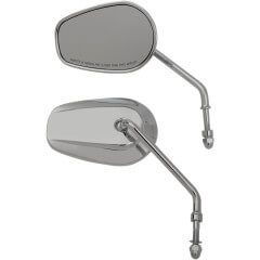 OEM-Style Teardrop Mirror, Long Stem, Chrome