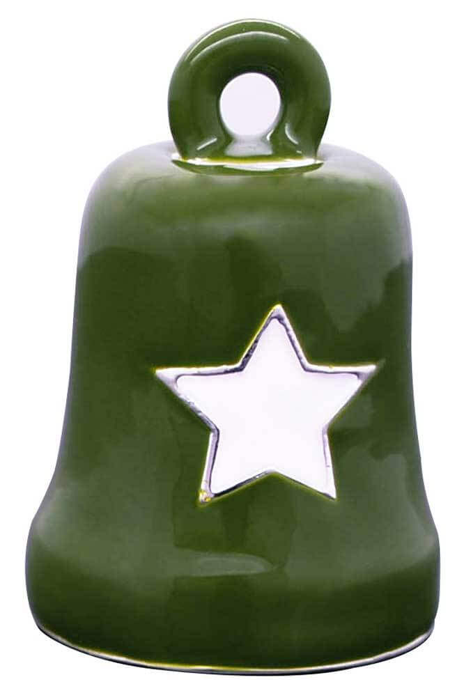 Green &amp; White Star Ride Bell