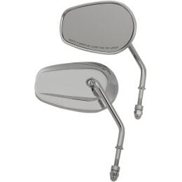 OEM-Style Teardrop Mirror, Short Stem, Chrome
