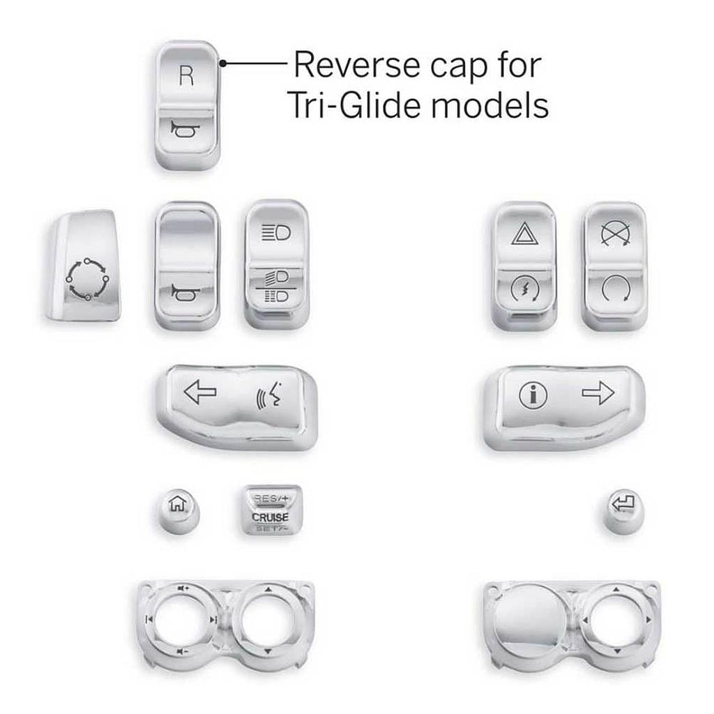 Switch Cap Kit, Fits Glide Models, Chrome Finish