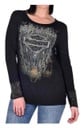 Golden Dawn Embellished Long Sleeve Scoop Neck Top