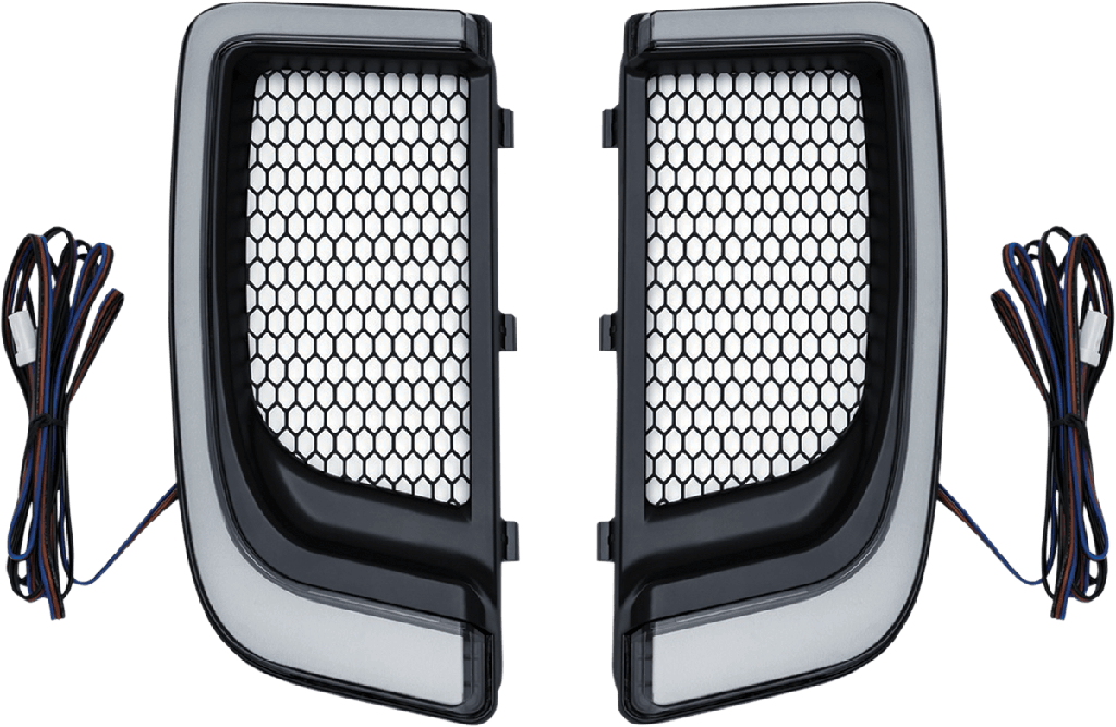 Tracer L.E.D. Fairing Lower Grills, Satin Black