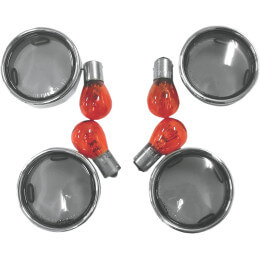 Smoke Turn Signal Lens Kit with Chrome Trim Rings