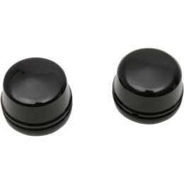 Front Axle Caps, Black, Pair, 00-07 FLT