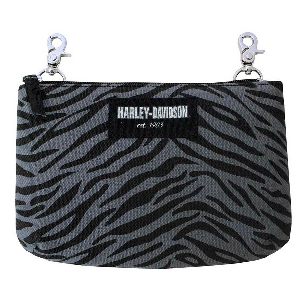 Zebra Print Cotton Canvas Hip Bag w/ Strap