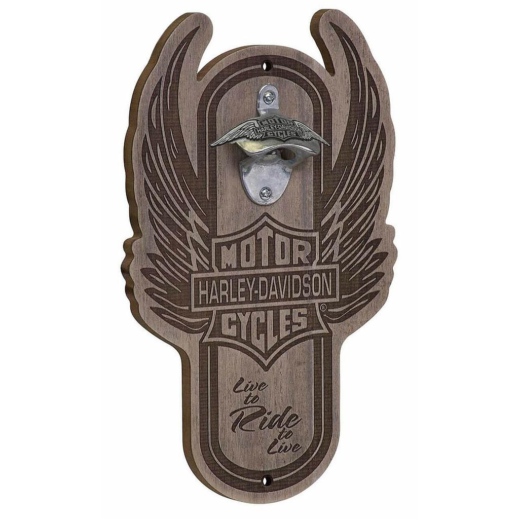 Winged Bar &amp; Shield Magnetic Wooden Bottle Opener