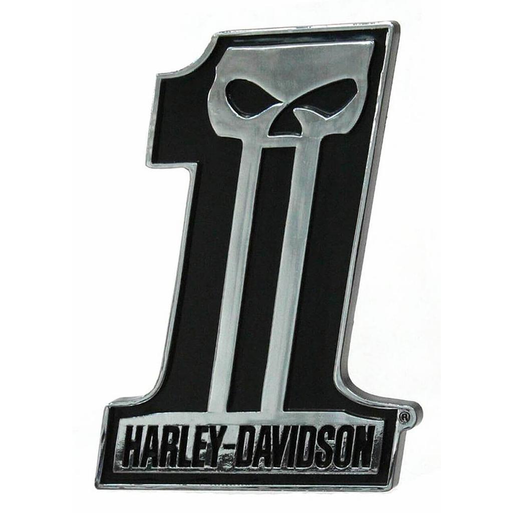  #1 Skull Dark Custom Chrome Injection Molded Emblem