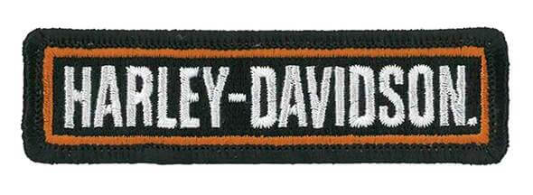 Embroidered Bold H-D Script Emblem Sew-On Patch, X-Small