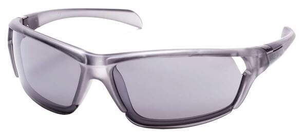 Half Rim Vented Lens Sunglasses, Gray/Smoke Mirror Lenses