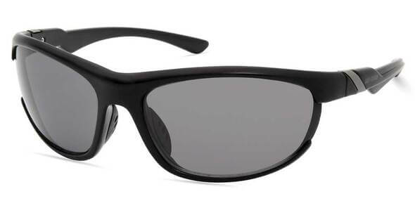 Sport Wrap Sunglasses, Matte Black Frame &amp; Smoke Lenses