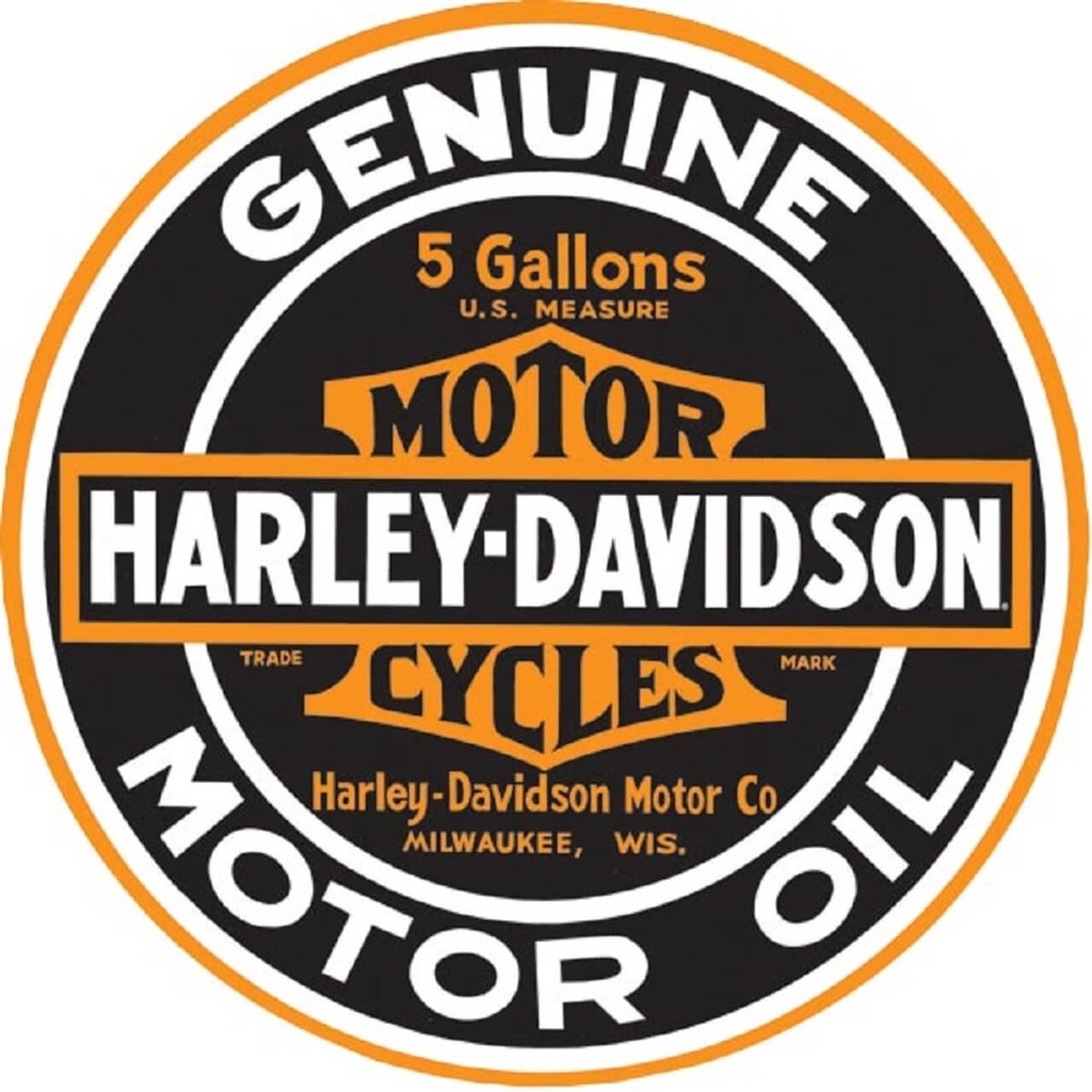 Genuine Motor Oil Round Tin Metal Sign