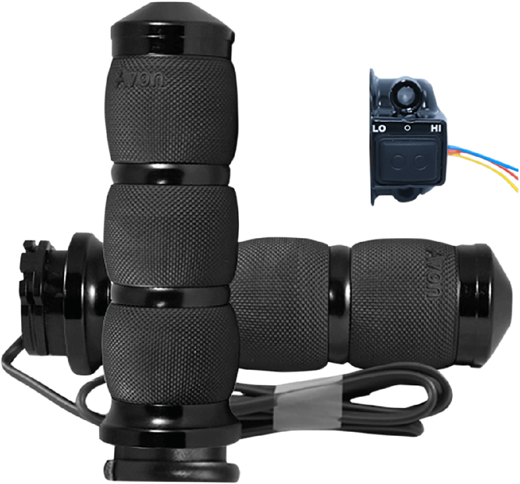 Aircushion Heated Grips, Anodized, Black