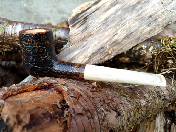 Halvdan the Black Billiard Style Briar Wood Pipe