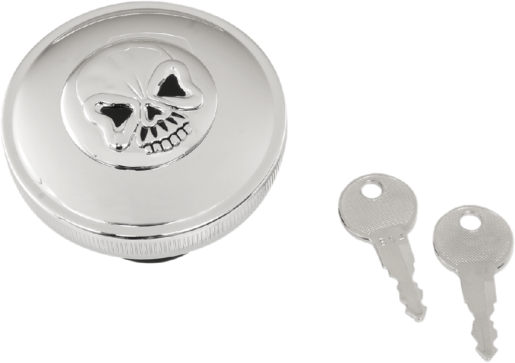 Screw-In Locking Chrome Skull Gas Cap