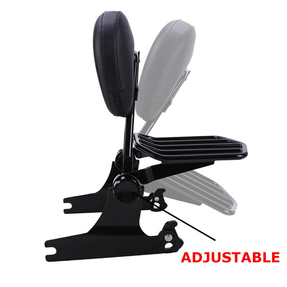 Adjustable Sissy Bar Backrest &amp; Luggage Rack For Harley Softail 2000-2006