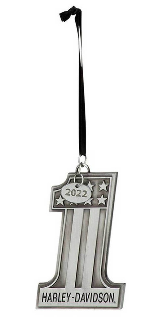 2022 Pewter Embossed #1 Logo Hanging Holiday Ornament