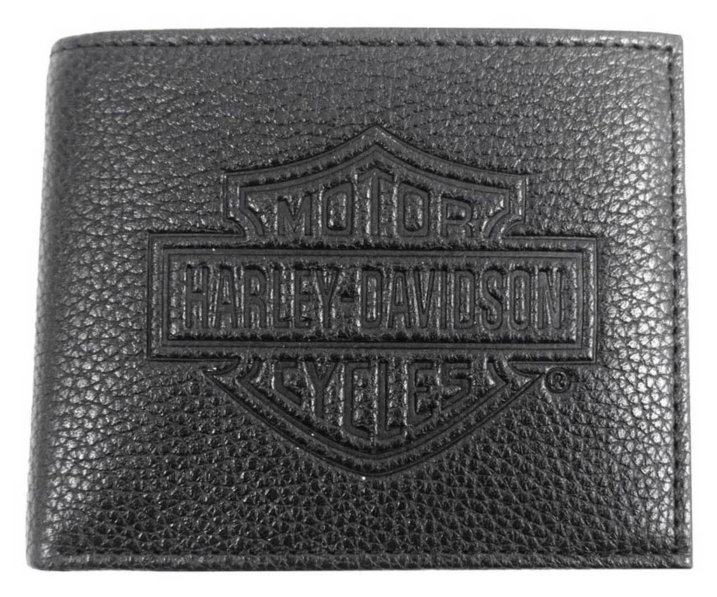 B&amp;S Embossed Pocketed Billfold Leather Wallet