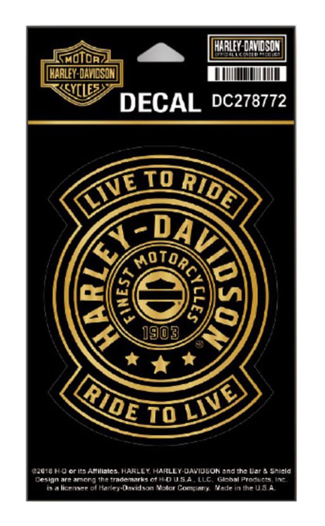 Gold Harley Shield Decal, Small