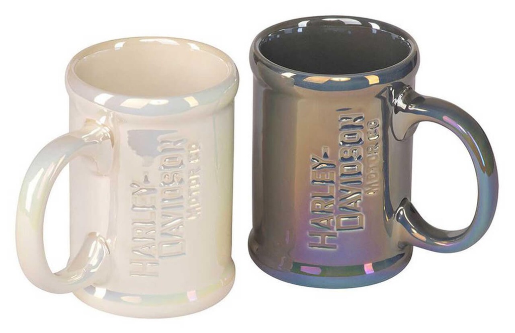 Motor Co. Coordinating Lusterware Ceramic Coffee Mug Set, 384ml