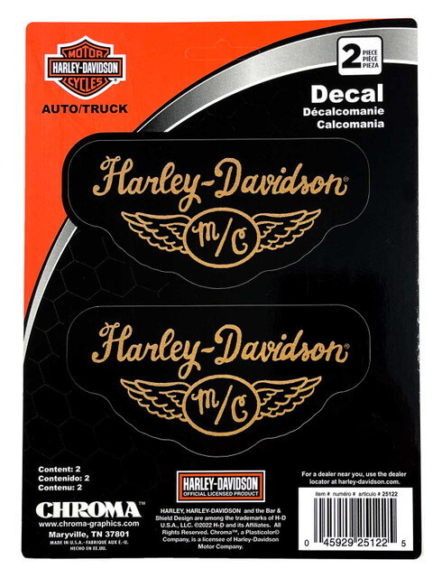 MC with Wings H-D Text Decals, 2 Pack