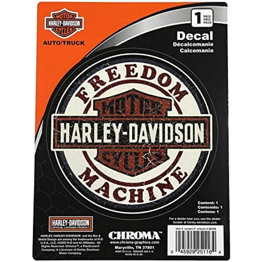 Aged Vintage Freedom Machine Badge Round Decal