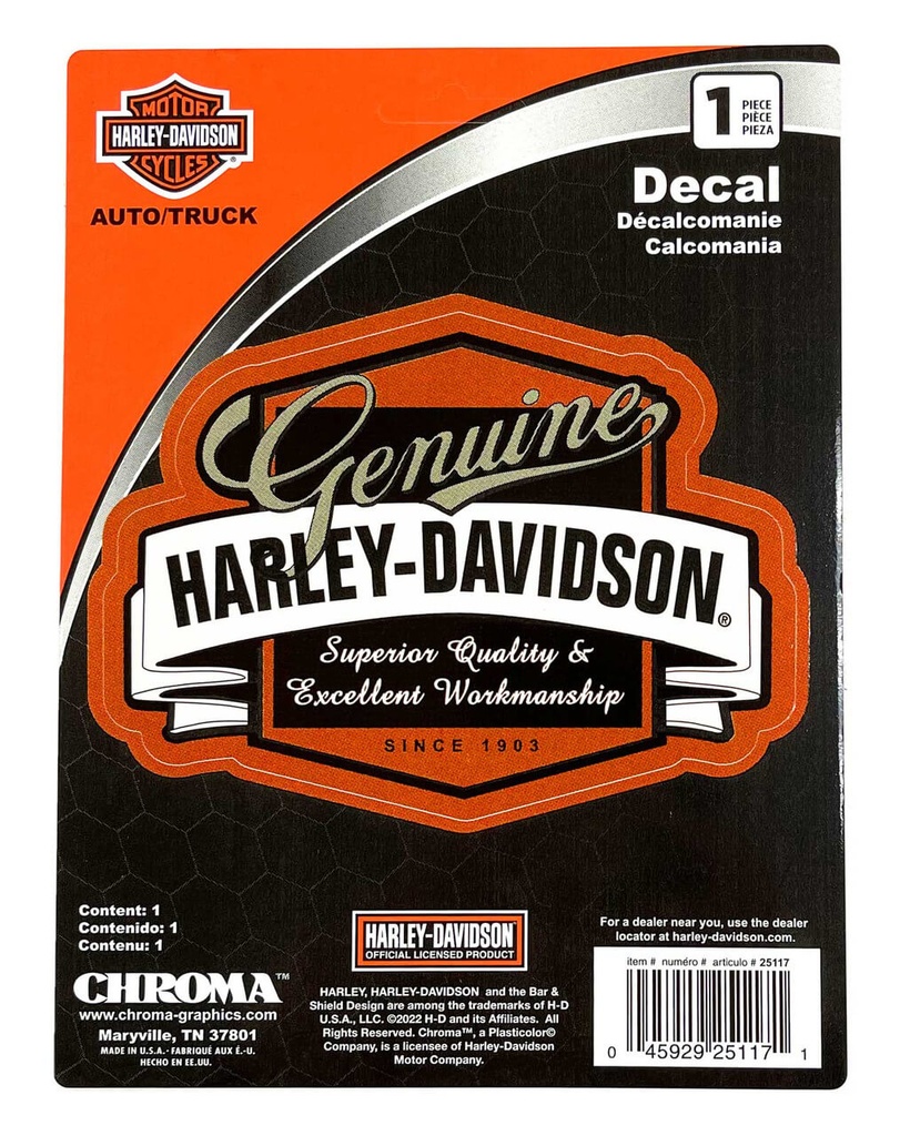 Genuine H-D Banner Decal