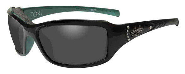 Tori Gasket Sunglasses, Black/Green Stones Frame