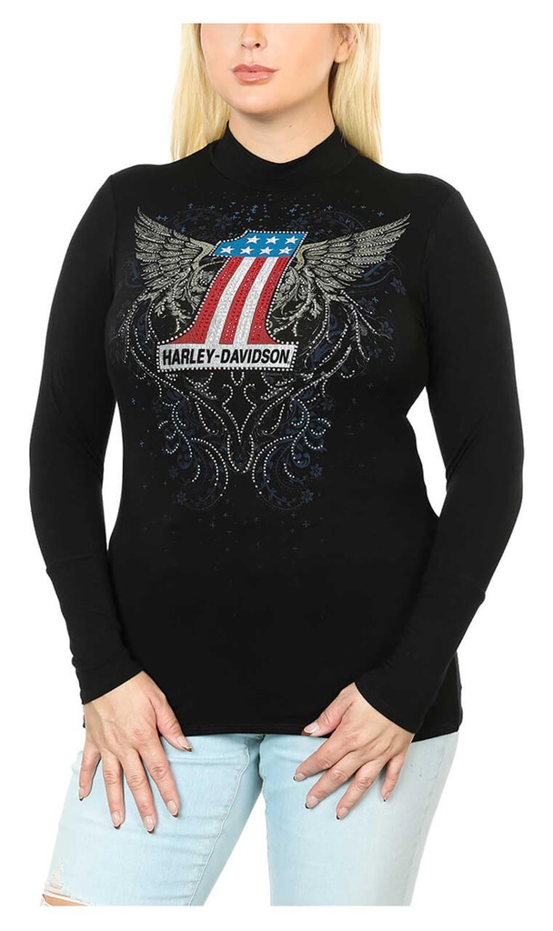 Women's #1 Winged Mock Neck Long Sleeve Top
