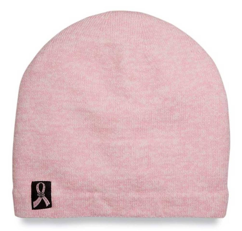 Pink Label Patch Knit Beanie Hat, Rose Pink