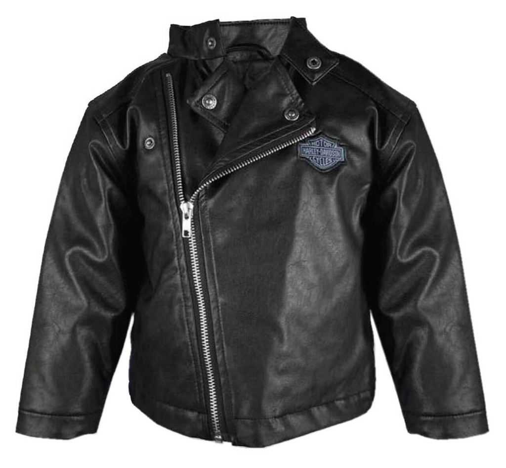 B&amp;S Logo Faux Leather Toddler Biker Jacket