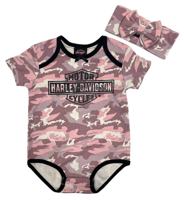 Newborn Girls' Printed Camo Knit Creeper &amp; Headband Set