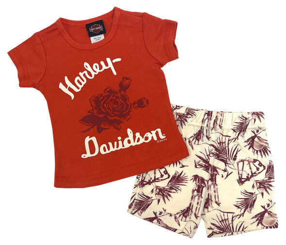 Newborn Girls' 2 Piece Short Sleeve Tee &amp; Bike Short Set