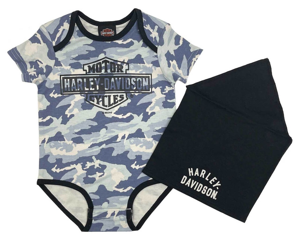 Newborn &amp; Infant Boys' Printed Camo Knit Creeper &amp; Doo Rag Set