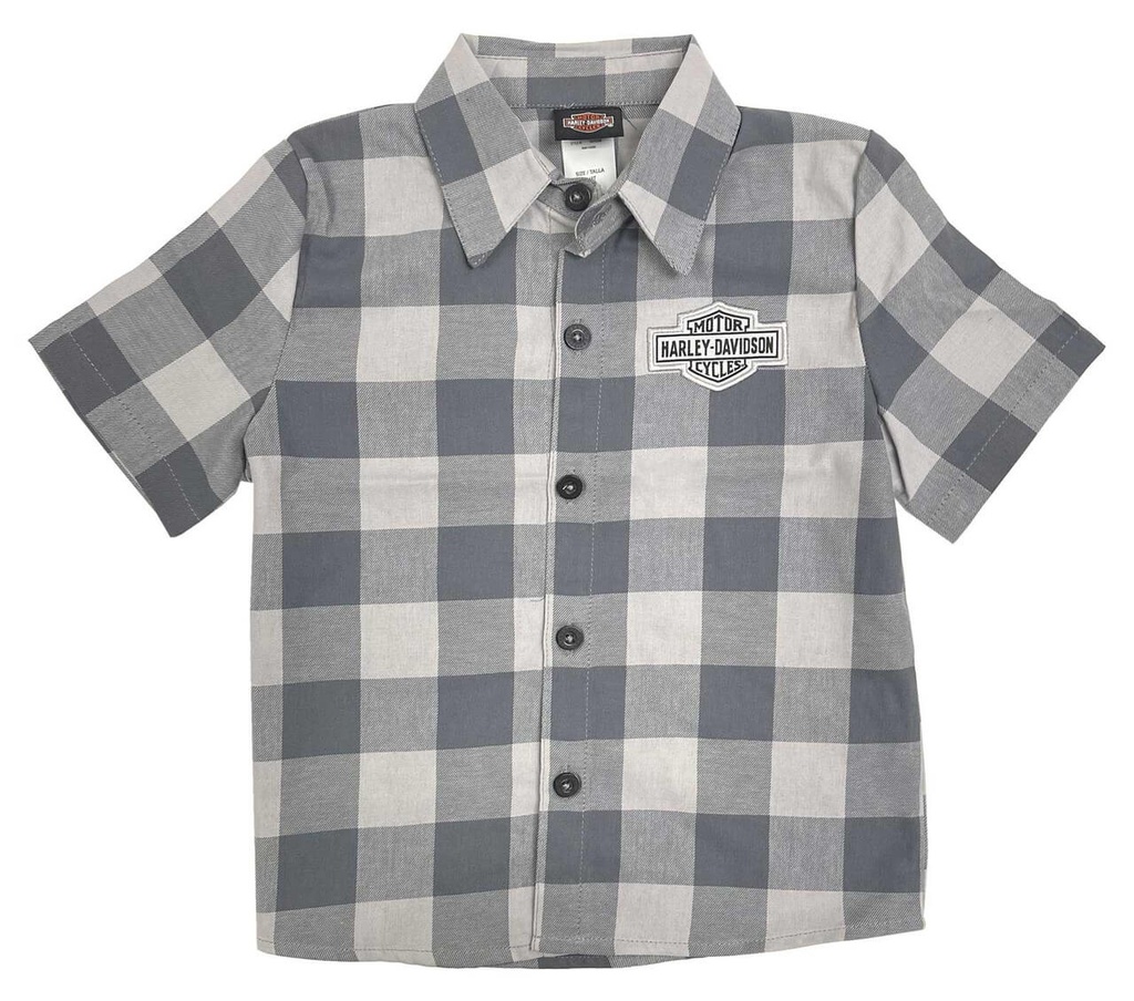 Boys' B&amp;S Short Sleeve Plaid Flannel Shirt