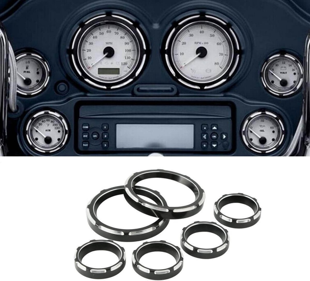 Speedometer Gauge Burst Bezel Kit for Harley Electra- Street- Road- Tri- Glide 96-13