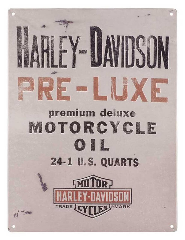 Embossed Tin Sign, Pre-Luxe Bar &amp; Shield Logo