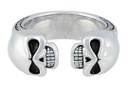 Wicked Skulls Split Silver Ring